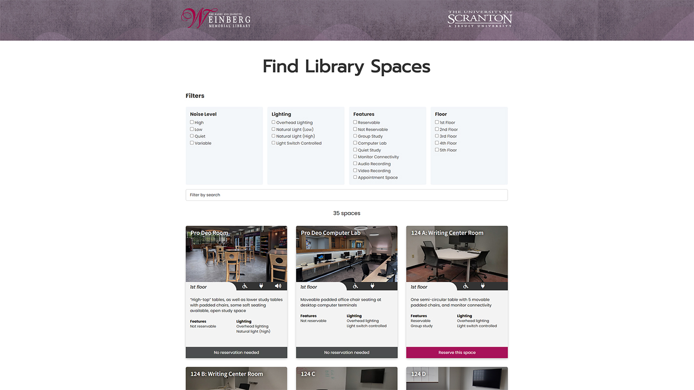 Find Library Spaces@WML